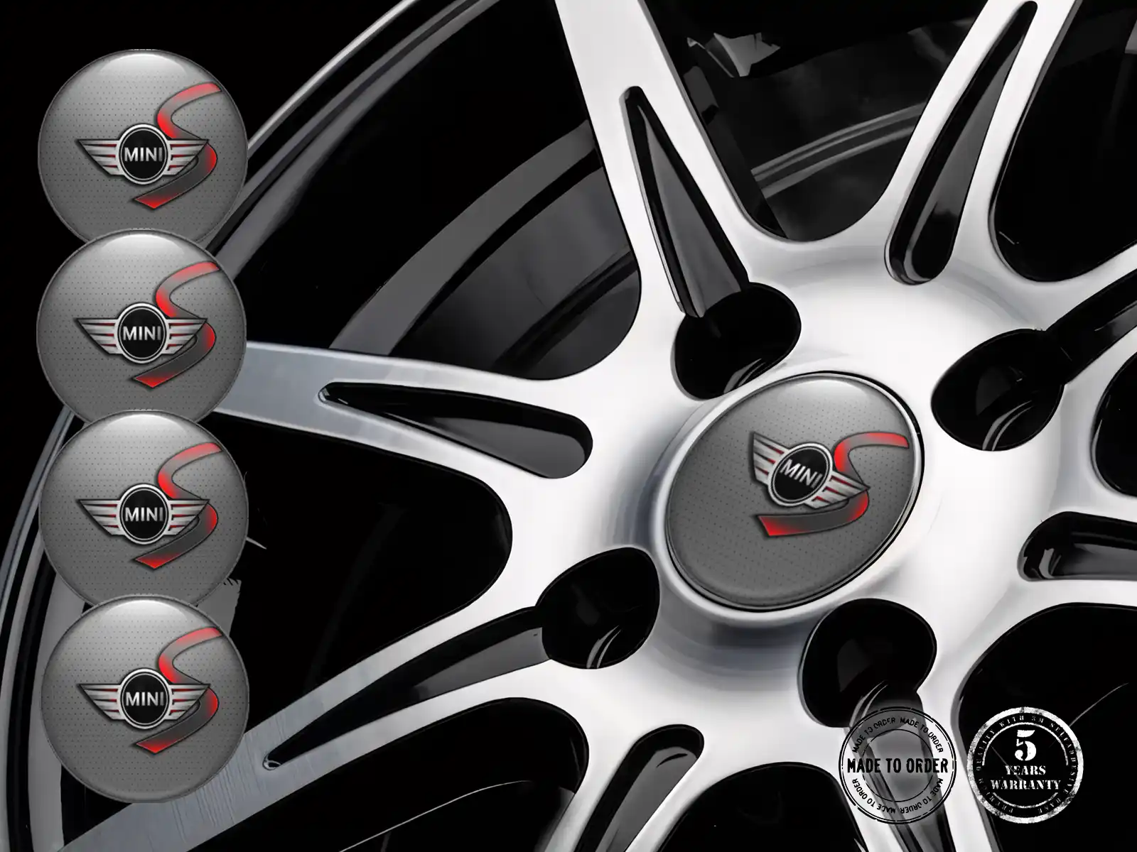 Mini Cooper Rim Decals Logo Premium Silicone Labels